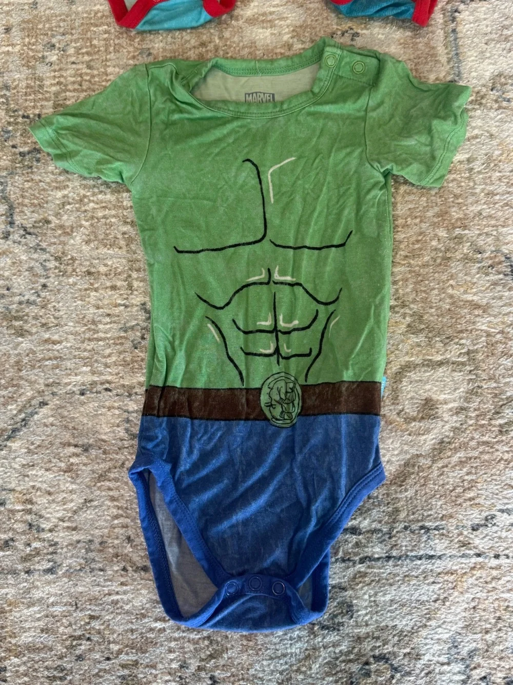 3 Posh peanut Marvel Superhero Bodysuits- Spider-Man, hulk, captain America 12mo